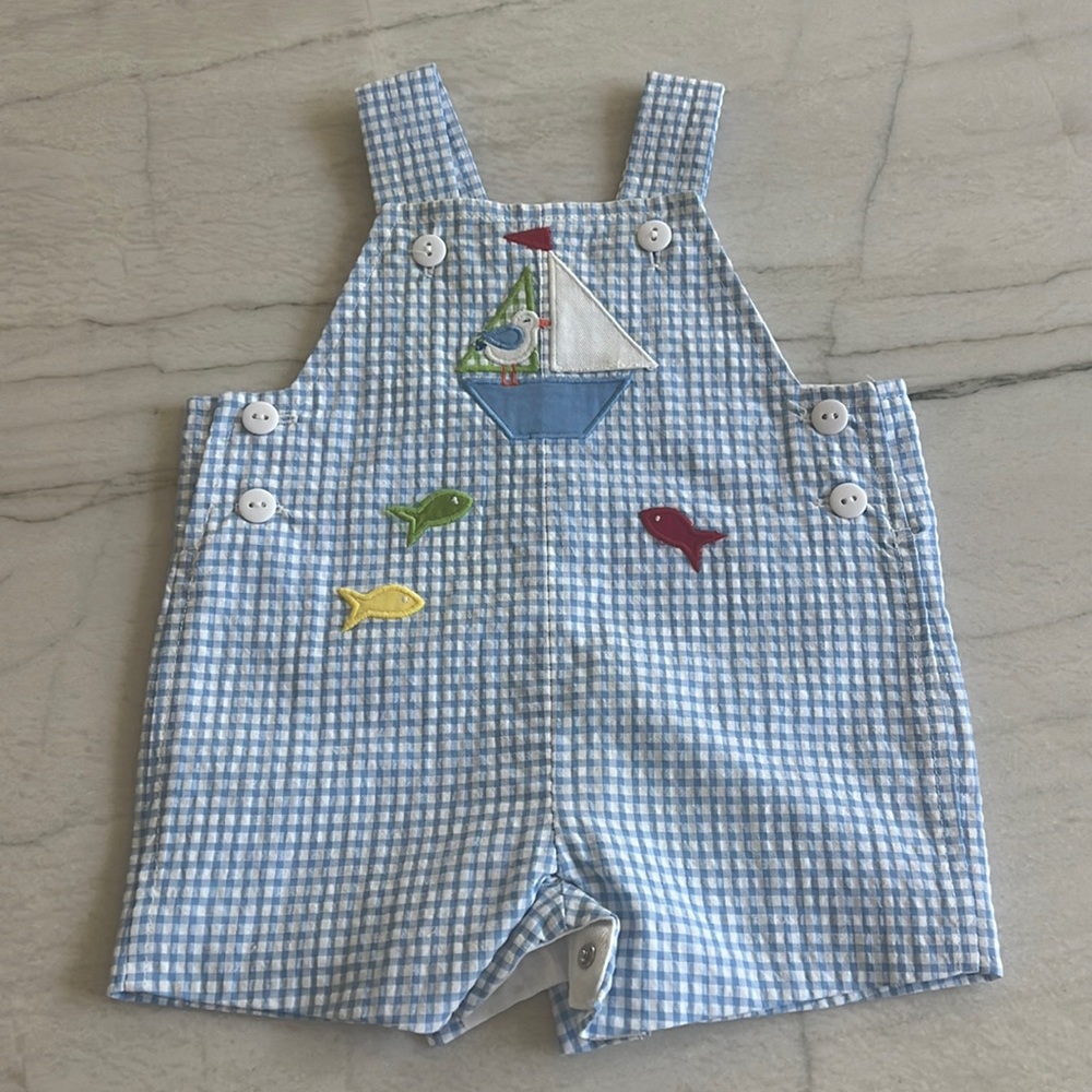 Florence Eiseman sear sucker romper size 6m